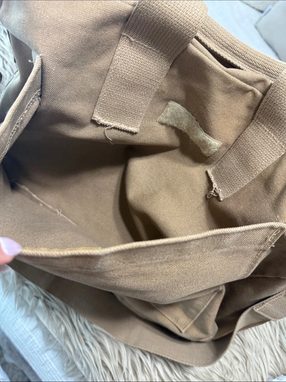 Lands' End Tan Canvas Messenger with Yosemite Patch